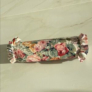 Ralph Lauren Floral Bolster Pillow in Pink, Green & Yellow